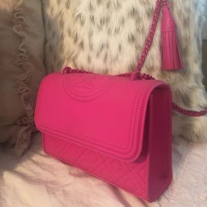 Tory Burch All Matte Hot Pink small Fleming